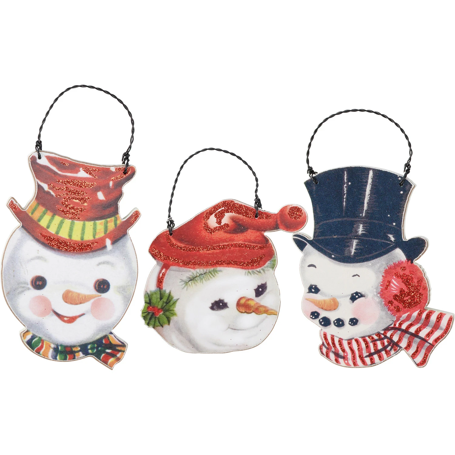 Primitives By Kathy Set Of 3 Snowmen Vintage Inspired Christmas Ornaments 115320 3 Primitives By Kathy Set Of 3 Snowmen Vintage Inspired Christmas Ornaments 115320