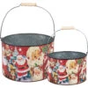 Primitives By Kathy Set Of 2 Vintage Christmas Buckets 115340 -The Jolly Christmas Shop 115340 31 96435.1675956378