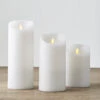 Liown 3.5" X 5", 7", Or 9"Moving Flame White Unscented Pillar Battery Candle -The Jolly Christmas Shop 17850 14431 14378 19409.1691594703