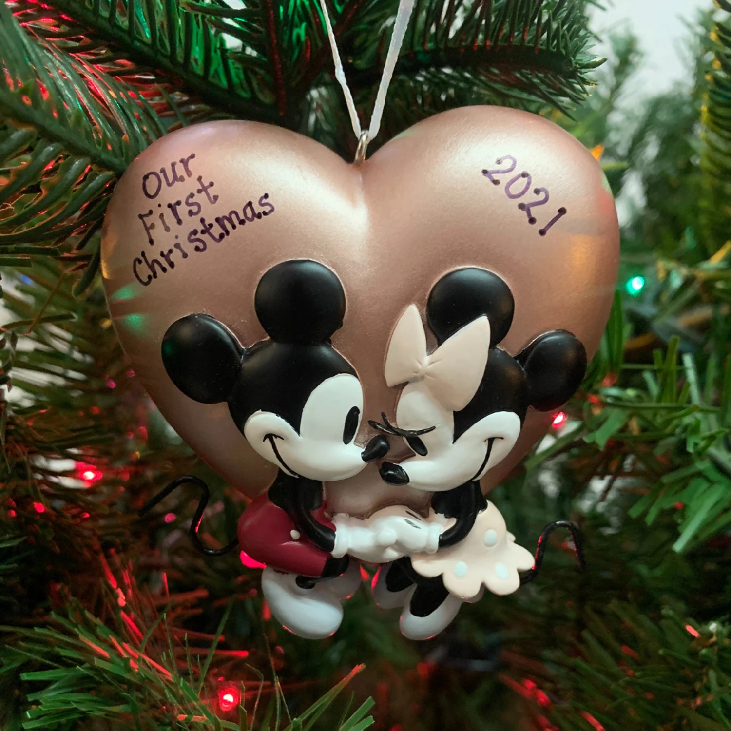 Hallmark 3" Mickey And Minnie Love Personalized Christmas Ornament 3HCM1002 4 Hallmark 3" Mickey And Minnie Love Personalized Christmas Ornament 3HCM1002 - Image 2