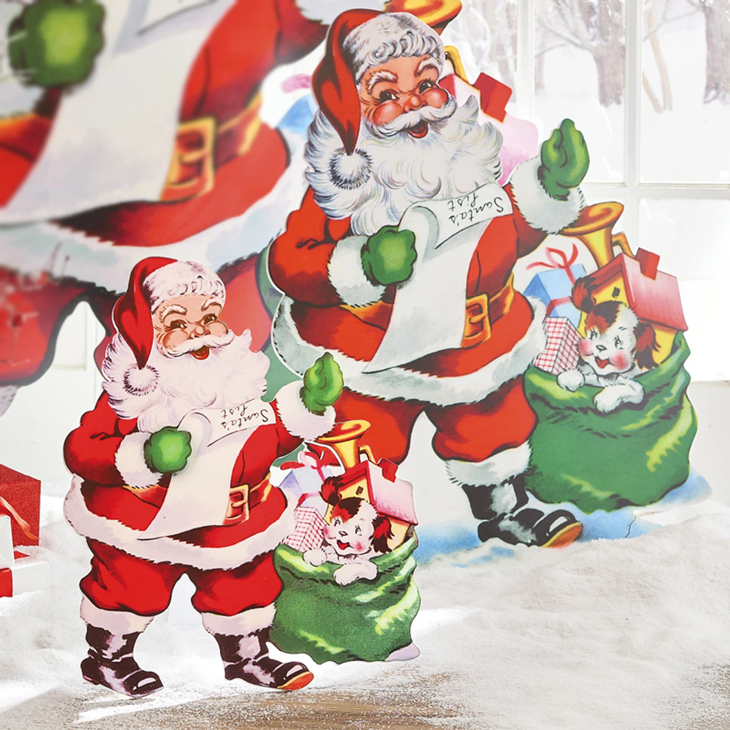 Raz 24"or 3' Santa With List Cut Out Christmas Decoration 3 Raz 24"or 3' Santa With List Cut Out Christmas Decoration
