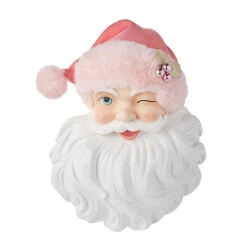 Raz 17" Santa Face With Pink Hat Christmas Wall Decoration 4210233 5 Raz 17" Santa Face With Pink Hat Christmas Wall Decoration 4210233 -The Jolly Christmas Shop 4210233 1 54628.1656604562