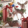Raz Set Of 2 12.75" Large Reindeer With Bottle Brush Wreath Christmas Figure 4212557 -The Jolly Christmas Shop 4212557 edit 62768.1648227453