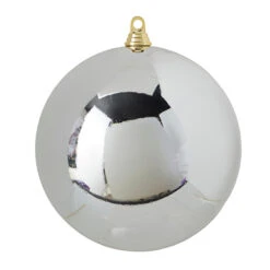 Raz 10" Large Shiny Silver Ball Christmas Ornament 4214857