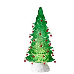Raz 12" Clear Or Green Lighted Shimmering Water Globe Tree With Jingle Bells -The Jolly Christmas Shop 4216219 88805.1657651998