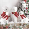 Raz 14.75" Glittered Plush Polar Bear With Scarf Christmas Figure 4216246 -The Jolly Christmas Shop 4216246 edit 80900.1648742895