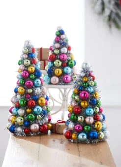 Raz 10", 13", Or 15.5" Multicolor Ball Ornament Christmas Tree