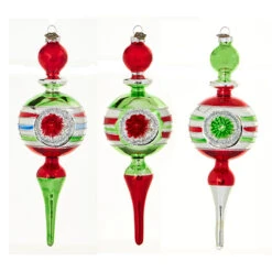 Raz Eric Cortina Vintage Finial Reflector Glass Christmas Ornament 4220231