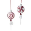 Raz 7.5" Wrapped Peppermint Lollipop Glass Christmas Ornament 4220863