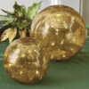Raz Set Of 2 Gold Mercury Glass Lighted Ball Christmas Decoration 4222802 -The Jolly Christmas Shop 4222802 68119.1649356060