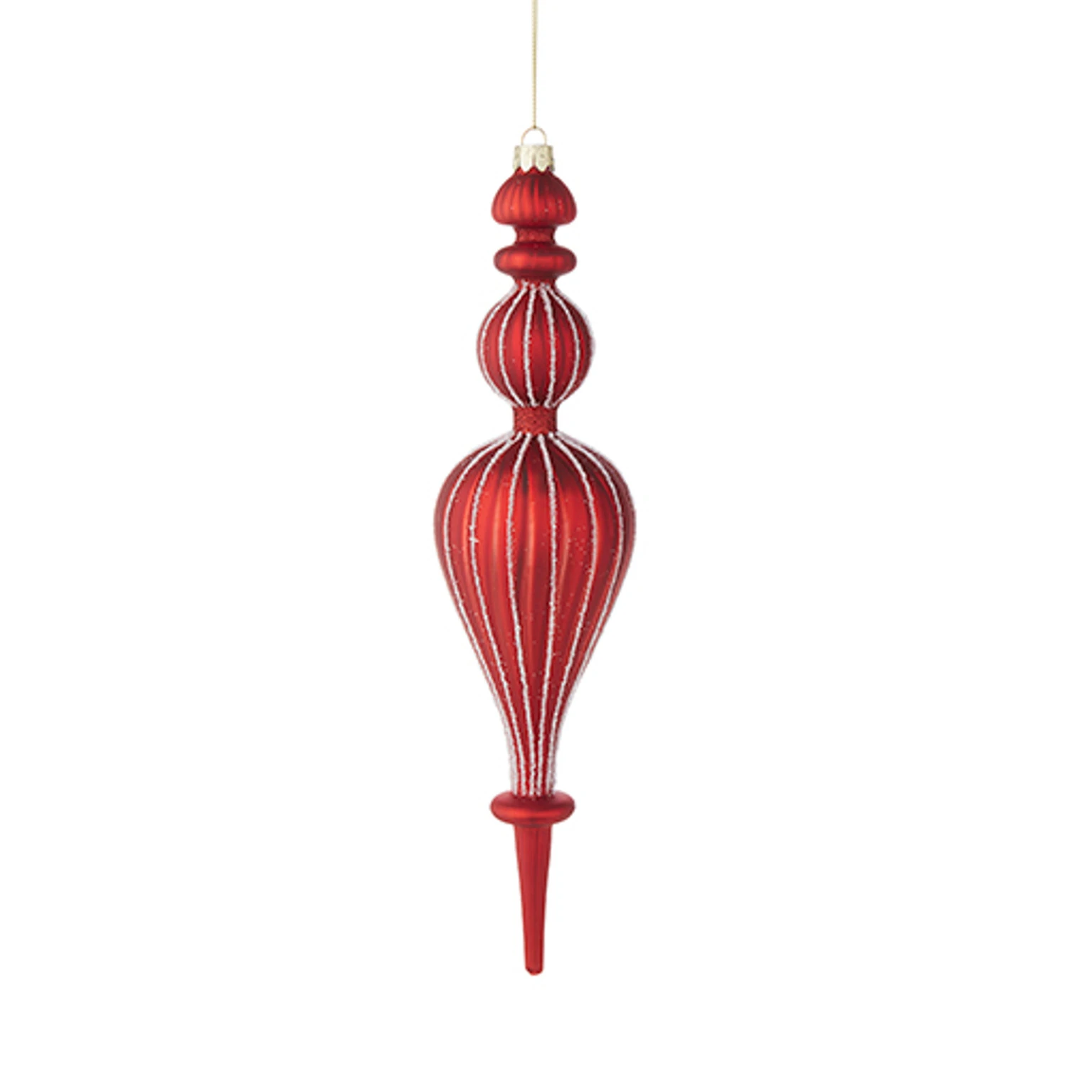 Raz 11.5" Large Red Ribbed Finial Glass Christmas Ornament 4222920 4 Raz 11.5" Large Red Ribbed Finial Glass Christmas Ornament 4222920 - Image 2