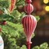 Raz 11.5" Large Red Ribbed Finial Glass Christmas Ornament 4222920 -The Jolly Christmas Shop 4222920 81234.1649614814