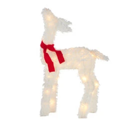 Raz White Flocked Tinsel Lighted Deer Indoor Outdoor Christmas Decoration -The Jolly Christmas Shop 4255815 19770.1657917645