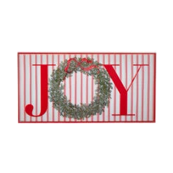 Raz Red And White Striped Joy Or Noel Metal Framed Christmas Sign -The Jolly Christmas Shop 4259015 22420.1657917803
