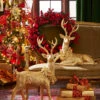Raz Gold Laying Or Standing Deer With Wreath Christmas Decoration 1 Raz Gold Laying Or Standing Deer With Wreath Christmas Decoration -The Jolly Christmas Shop 4301635 4301636 W4302332 53055.1687879072