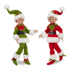 Raz 16" Vintage Red Or Green Posable Christmas Elf 4302468 -The Jolly Christmas Shop 4302468 1 52200.1681325500