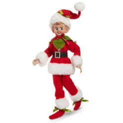 Raz 16" Vintage Red Or Green Posable Christmas Elf 4302468 -The Jolly Christmas Shop 4302468b 97059.1681325505