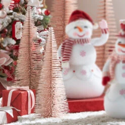 Raz 24" Pink Bottle Brush Trees Christmas Decorations 4306107