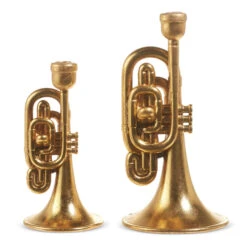 Raz Gold Horn Taper Christmas Candle Holders Set Of 2 4310185 -The Jolly Christmas Shop 4310185 72345.1682006912