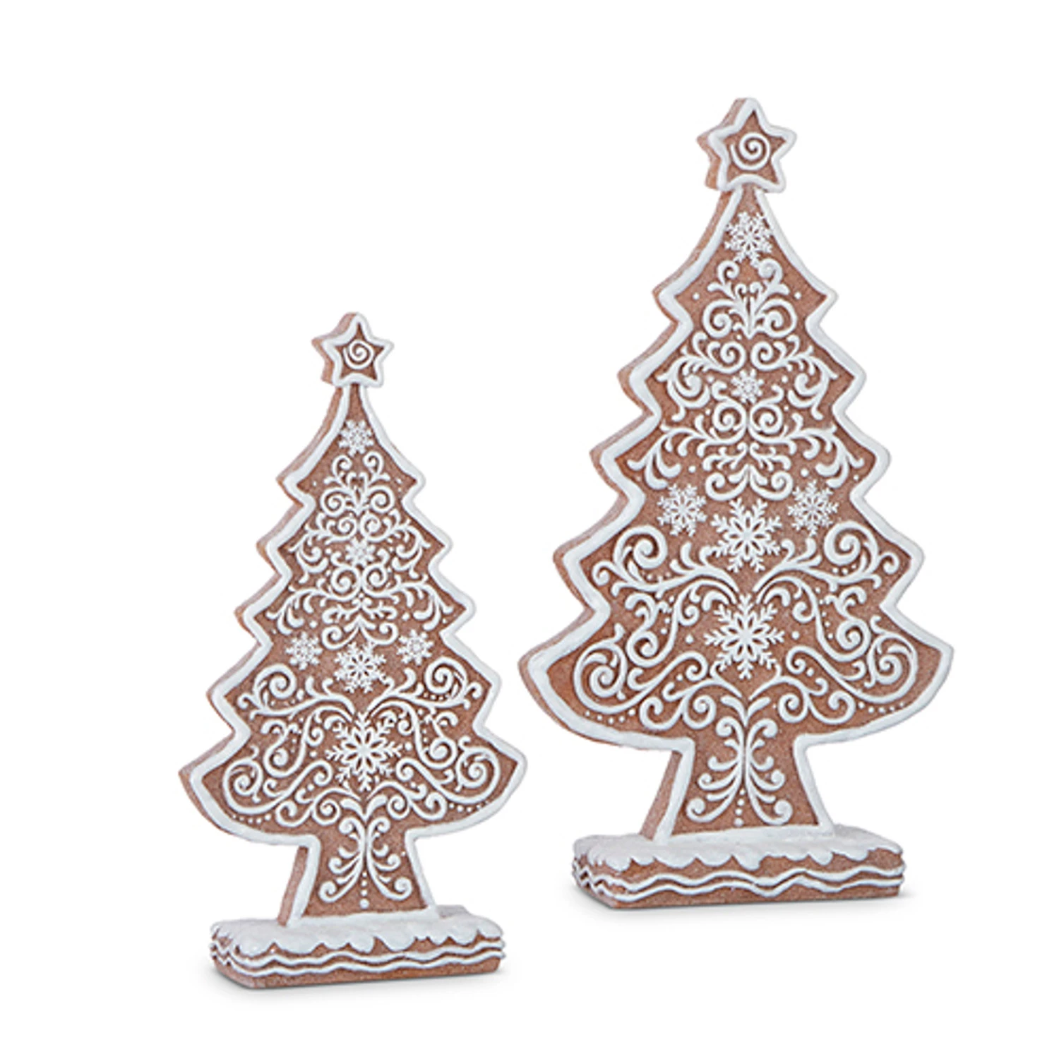 Raz Set Of 2 Large Frosted Gingerbread Trees 4312156 3 Raz Set Of 2 Large Frosted Gingerbread Trees 4312156