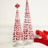 Raz Red Jeweled Tree With Silver Glitter Set Of 2 4313507 -The Jolly Christmas Shop 4313507 82757.1682454579