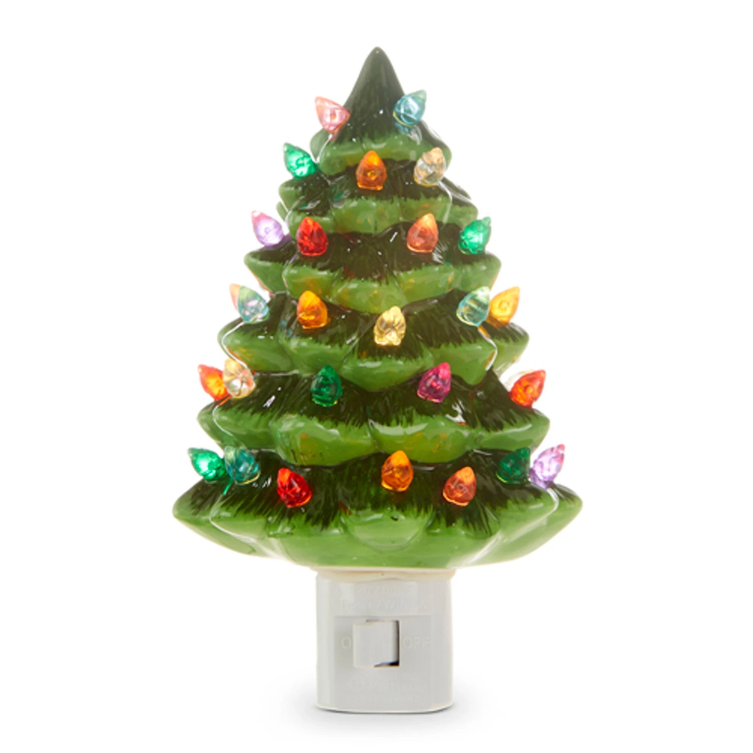 Raz 6" Vintage Green Ceramic Christmas Tree Night Light 4319167 3 Raz 6" Vintage Green Ceramic Christmas Tree Night Light 4319167