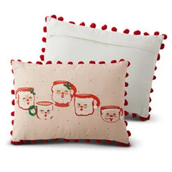 Raz 20" Pink Santa Mug Lumbar Christmas Pillow 4319326 -The Jolly Christmas Shop 4319326 1 76834.1690760019