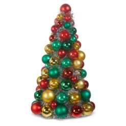 Raz 10", 13", Or 15.5" Red, Green And Gold Ball Ornament Christmas Tree -The Jolly Christmas Shop 4320001 02939.1683663115
