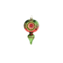 Raz 5" Green And Red Finial Reflector Glass Christmas Ornament 4320017 -The Jolly Christmas Shop 4320017b 58378.1683665590