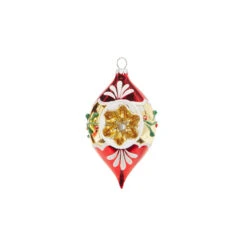 Raz 3" Red And Gold Vintage Glass Christmas Ornament 4320019 -The Jolly Christmas Shop 4320019b 59198.1683667698