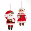 Raz 7.5" Set Of 2 Santa And Mrs. Claus Felt Christmas Ornaments 4320055 -The Jolly Christmas Shop 4320055 21097.1683744955