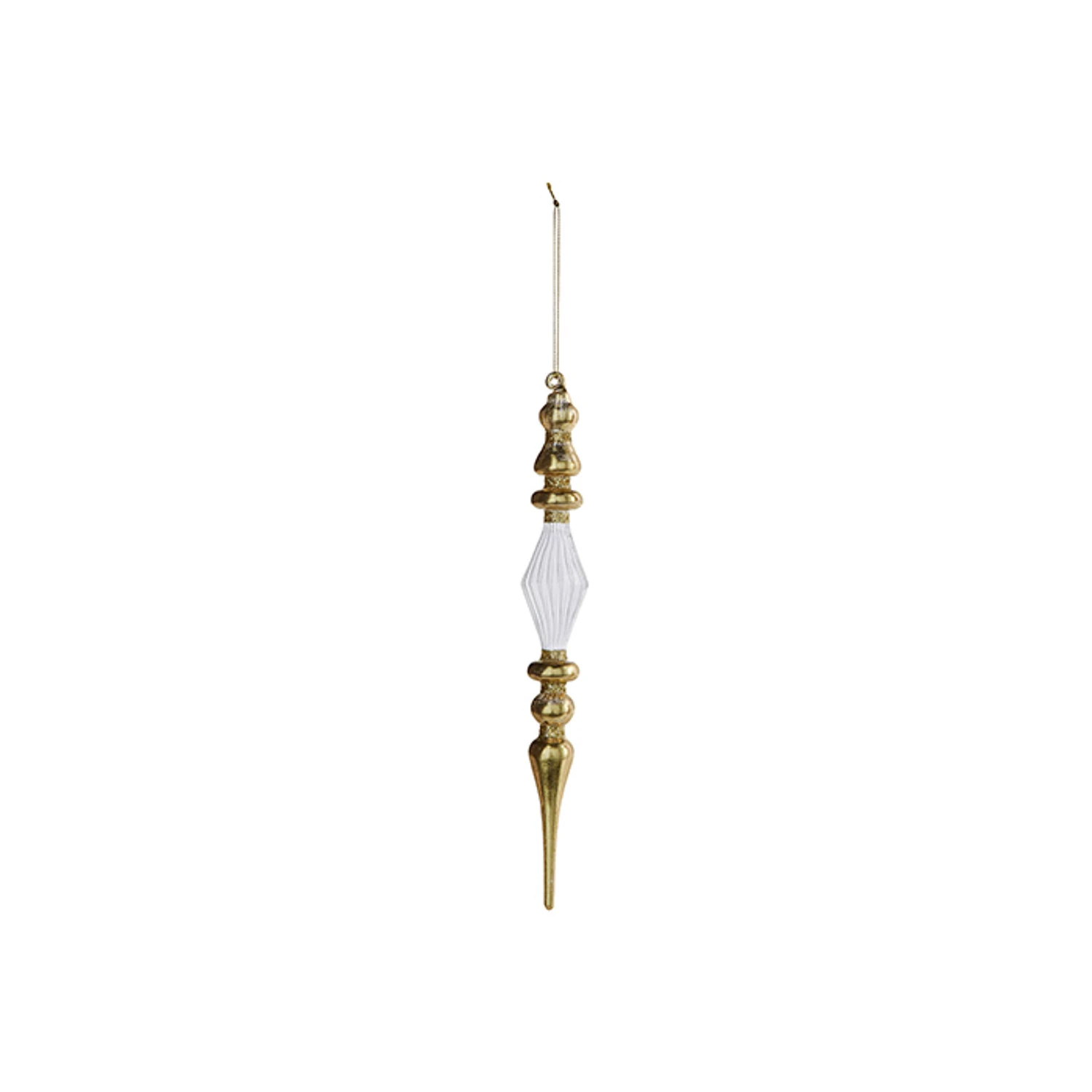 Raz 11" Gold And Clear Finial Glass Christmas Ornament 4320868 5 Raz 11" Gold And Clear Finial Glass Christmas Ornament 4320868 - Image 3