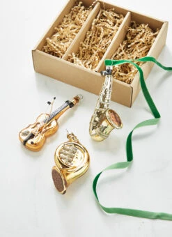 Raz 4.5" Box Of Musical Instruments Glass Christmas Ornaments 4320907