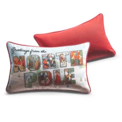 Raz 18" Vintage Postcard Lumbar Christmas Pillow 4321332 -The Jolly Christmas Shop 4321332 07659.1684160116