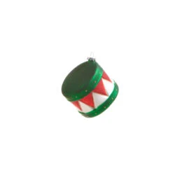 Raz 3.5" Red And Green Drum Glass Christmas Ornament 4322900 -The Jolly Christmas Shop 4322900b 70119.1684347375