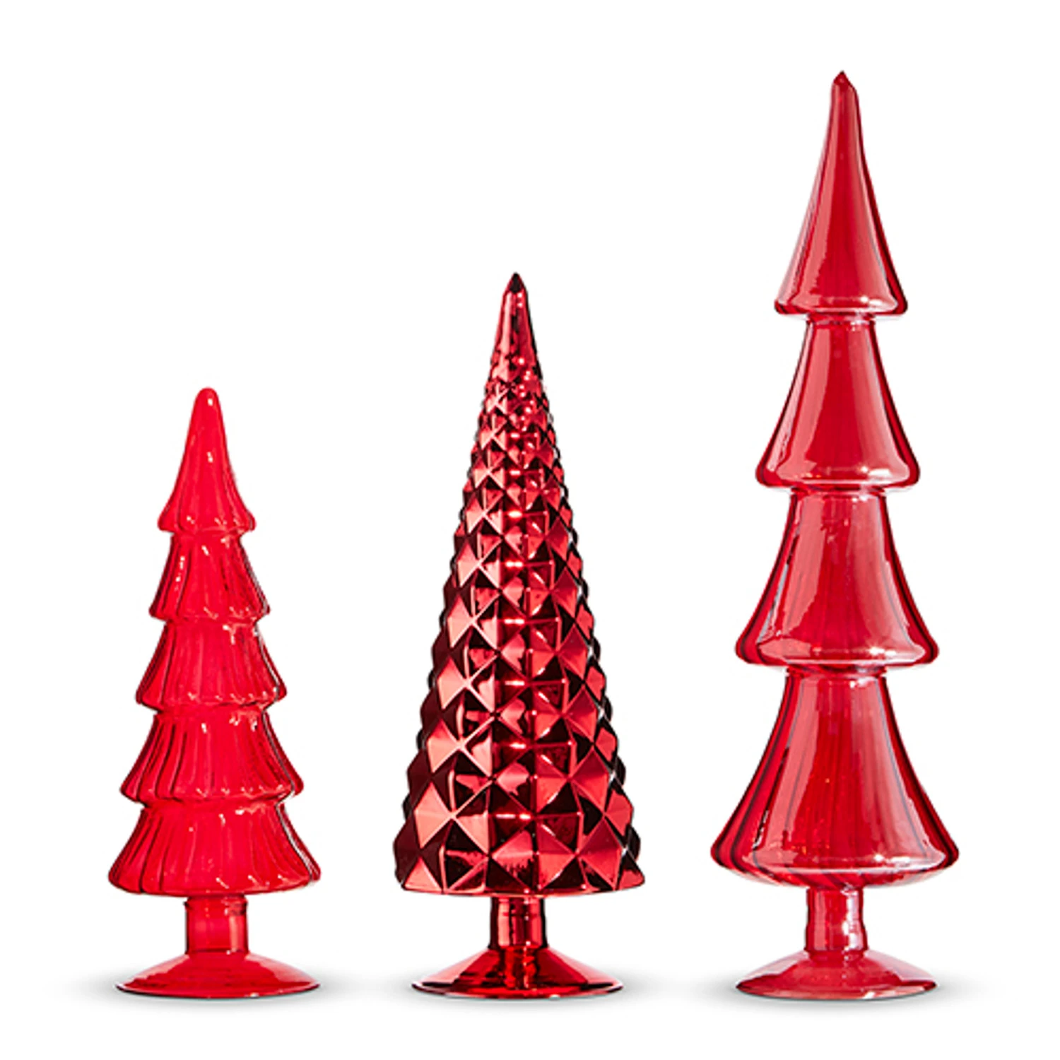 Raz Set Of 3 Red Glass Trees Christmas Decoration 4322914 3 Raz Set Of 3 Red Glass Trees Christmas Decoration 4322914
