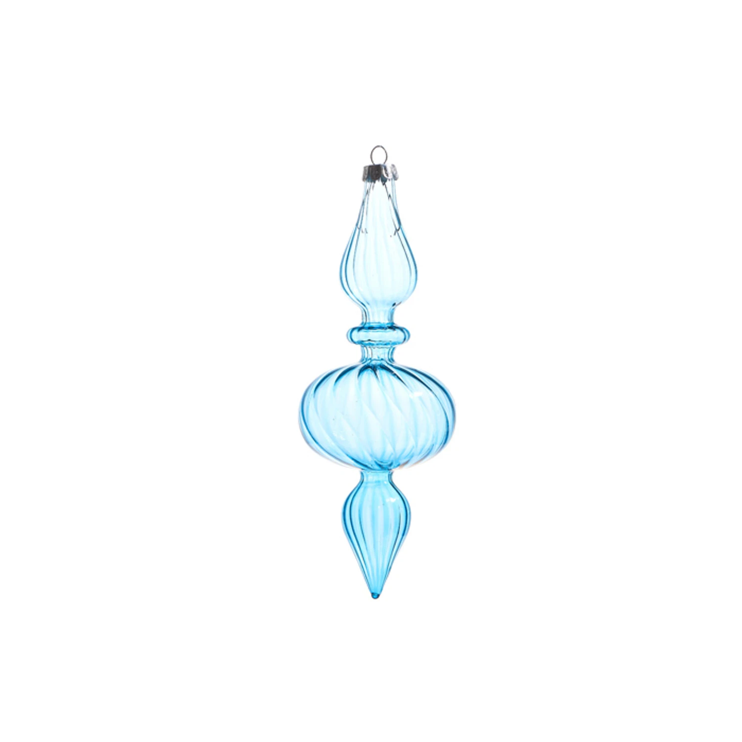 Raz 9.5" Light Blue Blown Glass Finial Christmas Ornament 4322925 5 Raz 9.5" Light Blue Blown Glass Finial Christmas Ornament 4322925 - Image 3