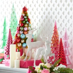 Raz 18" Large Iridescent Red Or Green Glass Tree Christmas Decoration -The Jolly Christmas Shop 4322934 edit 74896.1686758729