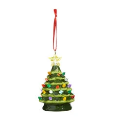 Raz 5.25" Green Or White Lighted Ceramic Tree Christmas Ornament -The Jolly Christmas Shop 4322943 59791.1690838826