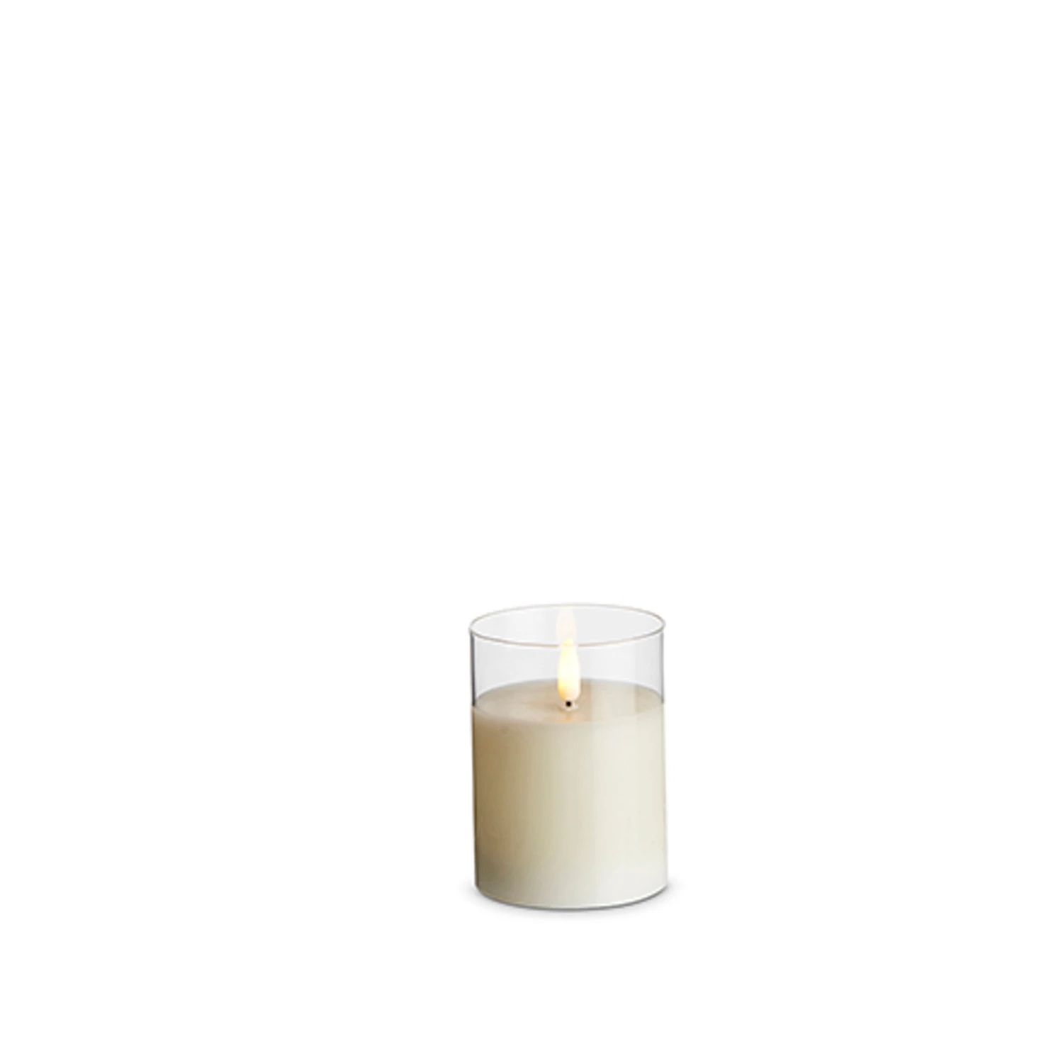 Uyuni Moving Flame Clear Glass Ivory Pillar Battery Candle 4 Uyuni Moving Flame Clear Glass Ivory Pillar Battery Candle - Image 2