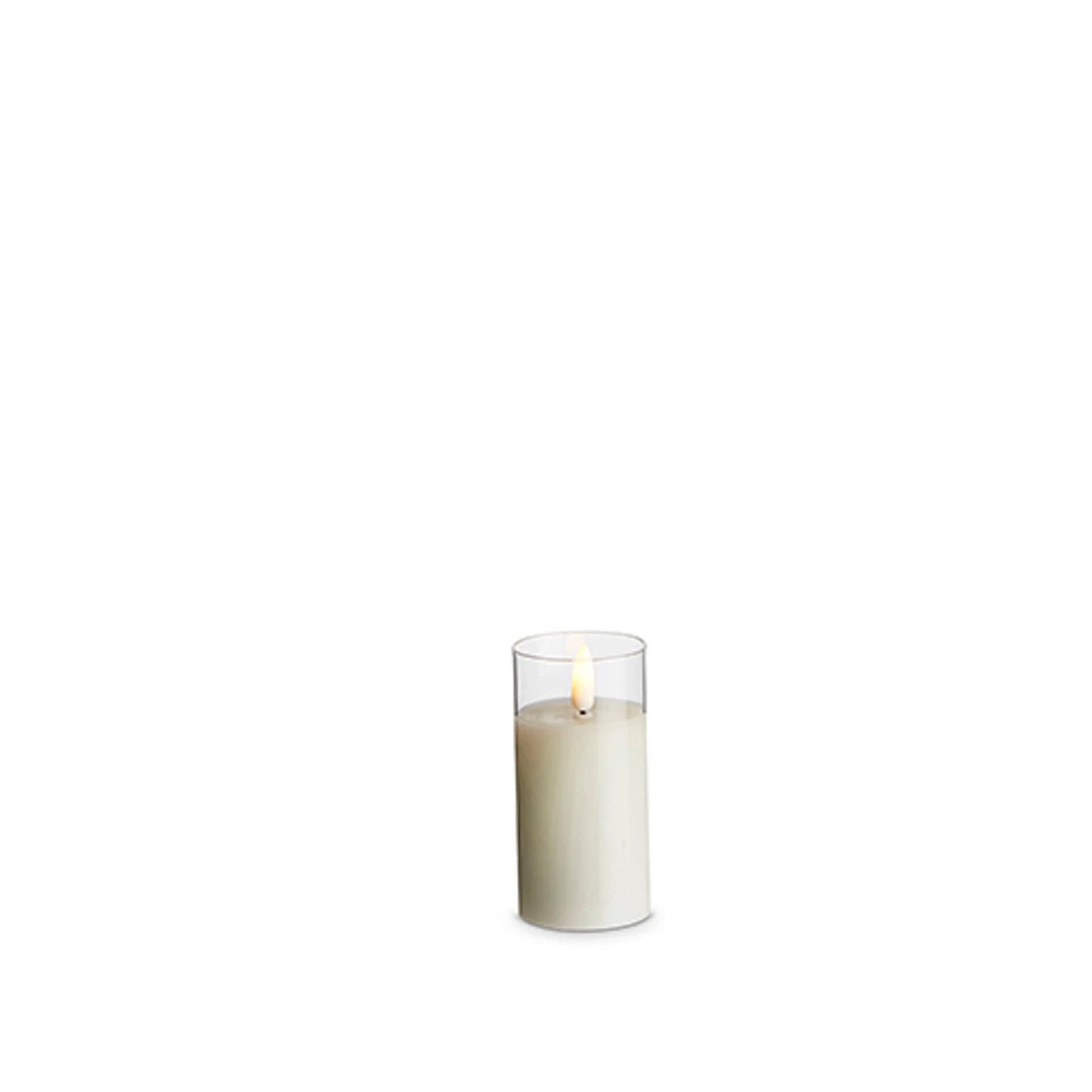 Uyuni Moving Flame Clear Glass Ivory Pillar Battery Candle 6 Uyuni Moving Flame Clear Glass Ivory Pillar Battery Candle - Image 4