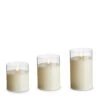 Uyuni 3.5" X 4",5", Or 6" Moving Flame Clear Glass Ivory Pillar Battery Candle -The Jolly Christmas Shop 4324025 4324026 4324027 17183.1686849985