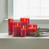 Uyuni Moving Flame Red Glass Ivory Pillar Battery Candle -The Jolly Christmas Shop 4324044 2 80996.1692019147