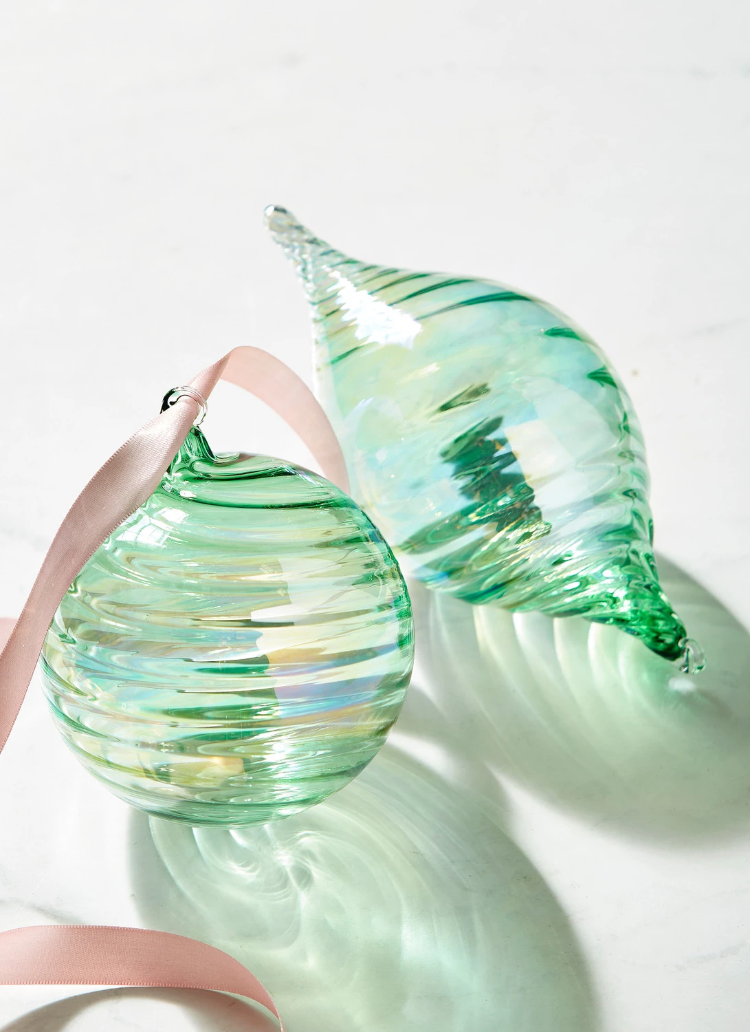 Raz 5" Green Blown Glass Christmas Ornament 4324513 3 Raz 5" Green Blown Glass Christmas Ornament 4324513