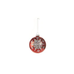 Raz 4" Red Jeweled Snowflake Glass Christmas Ornament 4324540 -The Jolly Christmas Shop 4324540c 42614.1684861723