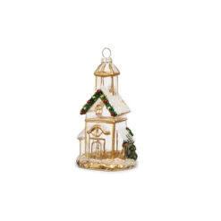 Raz 5" Gold And Clear Church Glass Christmas Ornament 4324586 -The Jolly Christmas Shop 4324586a 38583.1684951585