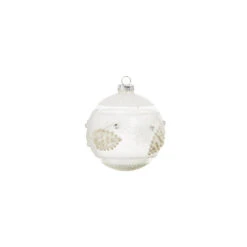 Raz 4" White Textured Pinecone Glass Christmas Ornament 4324587 -The Jolly Christmas Shop 4324587a 20499.1684952652