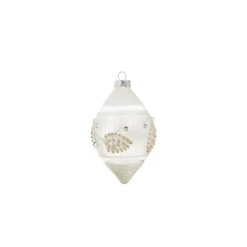 Raz 4" White Textured Pinecone Glass Christmas Ornament 4324587 -The Jolly Christmas Shop 4324587b 76120.1684952655