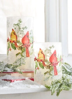 Raz Set Of 2 Cardinal Containers Christmas Decoration 4324593