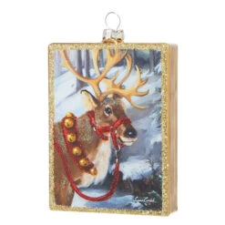 Raz 4.5" Santa Or Reindeer Painted Style Glass Christmas Ornament -The Jolly Christmas Shop 4324628 80244.1684956944